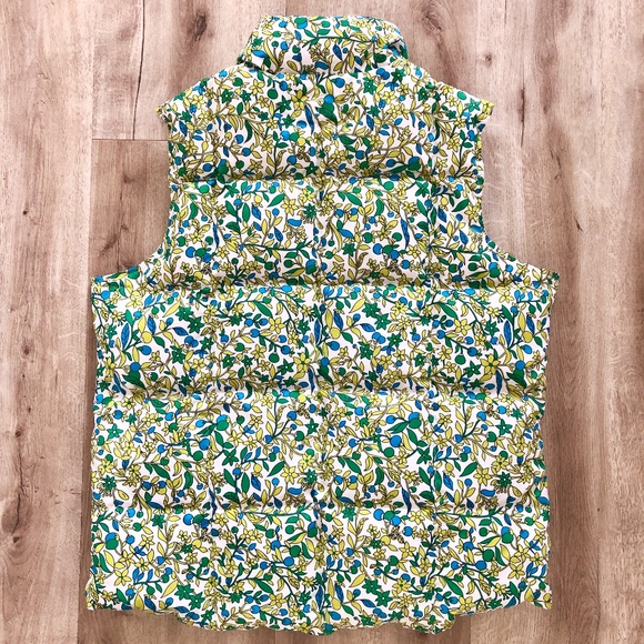 Lands End, Down Filled, Puffer Vest, Floral Jacket, Sz Med, Excellent Condition - Picture 6 of 11